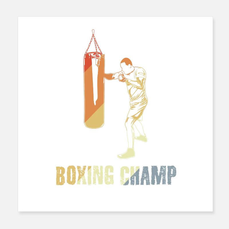 Champion de boxe Poster 20 x 20 cm