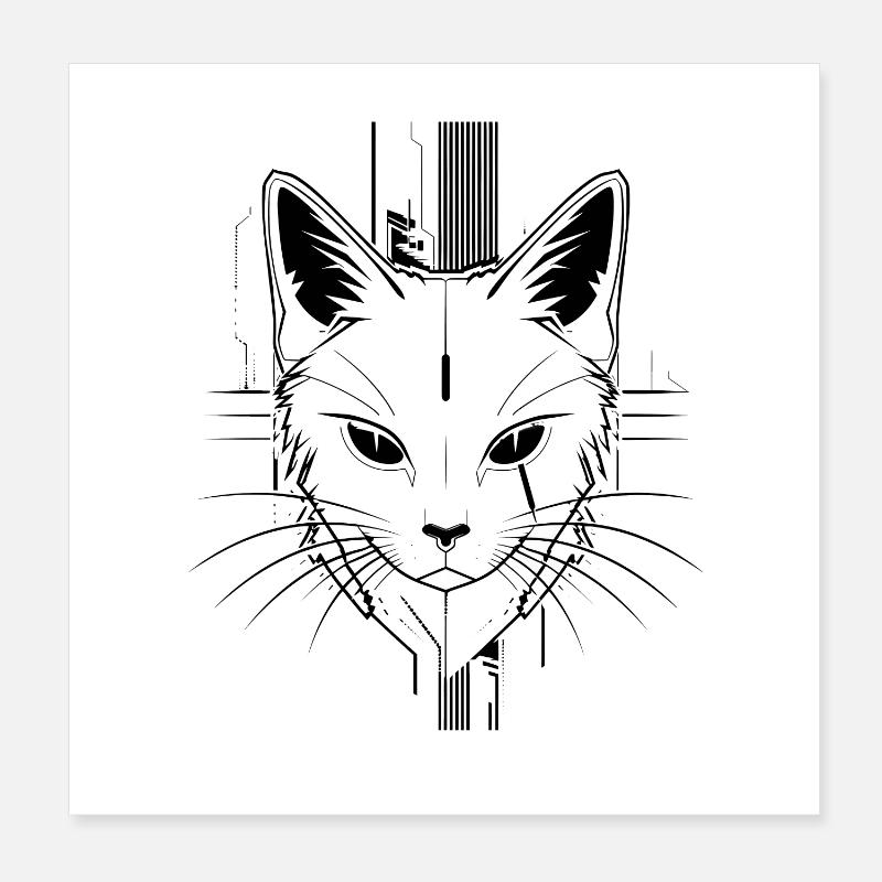 Chat au look steampunk Poster 20 x 20 cm