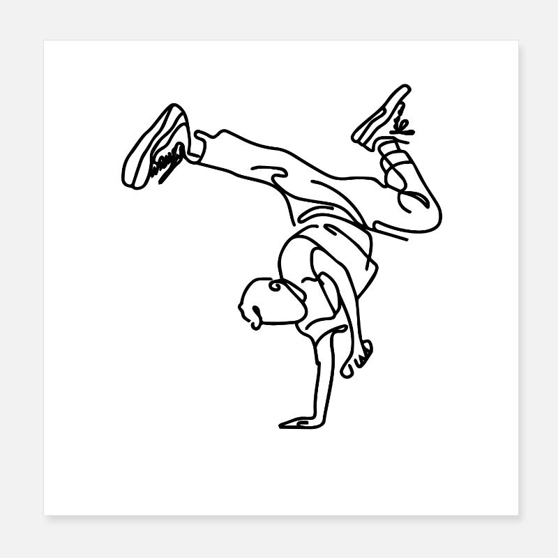 Breakdance Boy Poster 8" x 8" (20x20 cm)