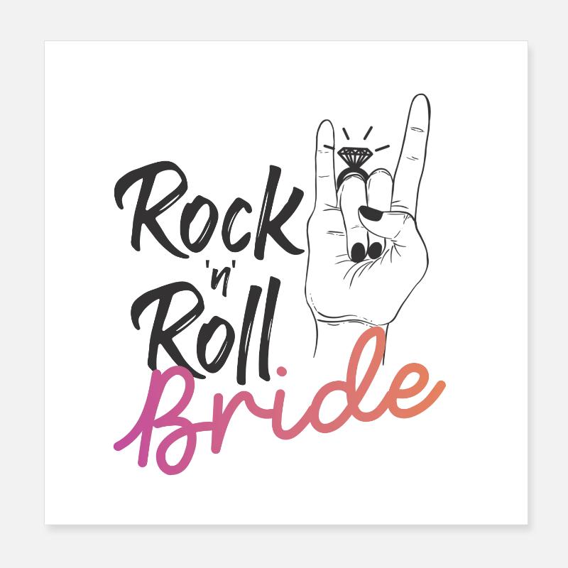 Rock 'n' Roll Bride Poster 20x20 cm