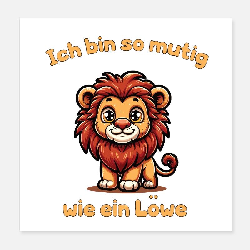 Mutig wie ein Löwe | Kindershirt Poster 20x20 cm