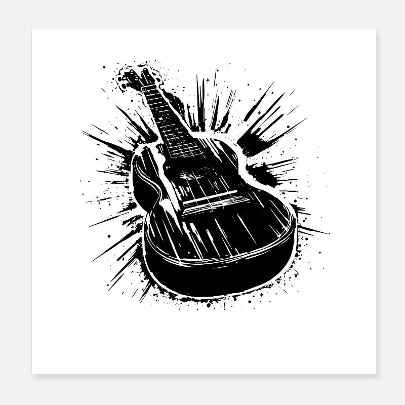 Dessin de ukulélé Poster 20 x 20 cm