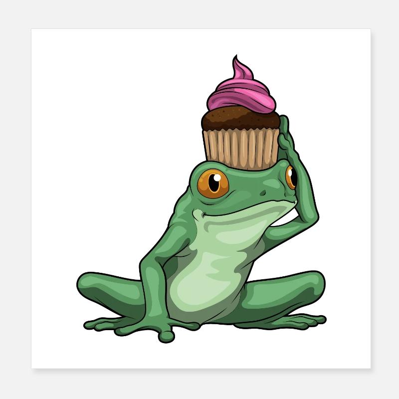 Frosch Muffin Poster 20x20 cm