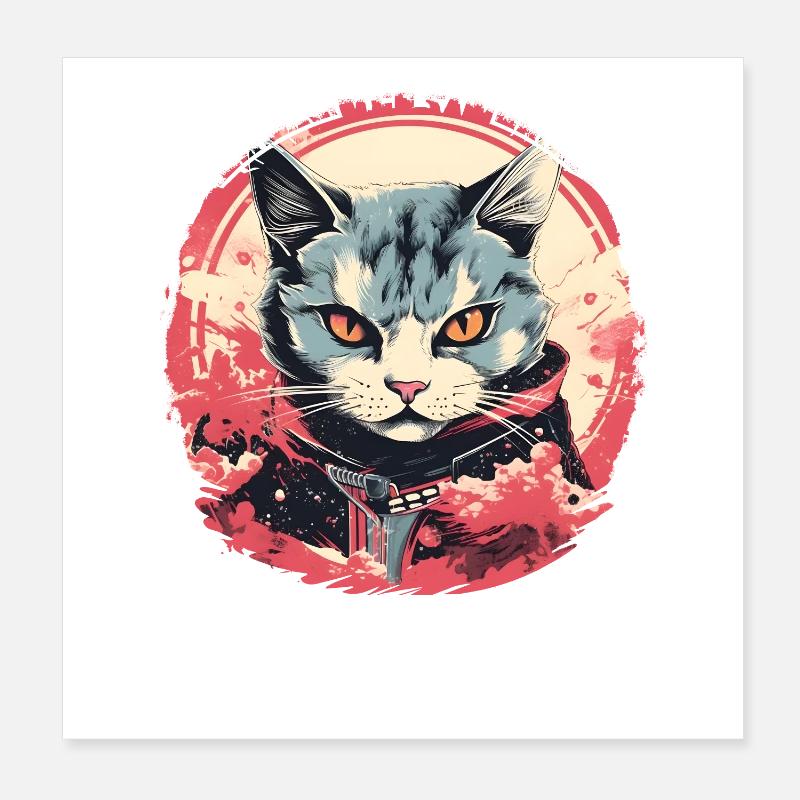Katze Anime Stil Poster 20x20 cm