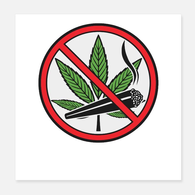 Panneau de prohibition cannabis marijuana Poster 20 x 20 cm