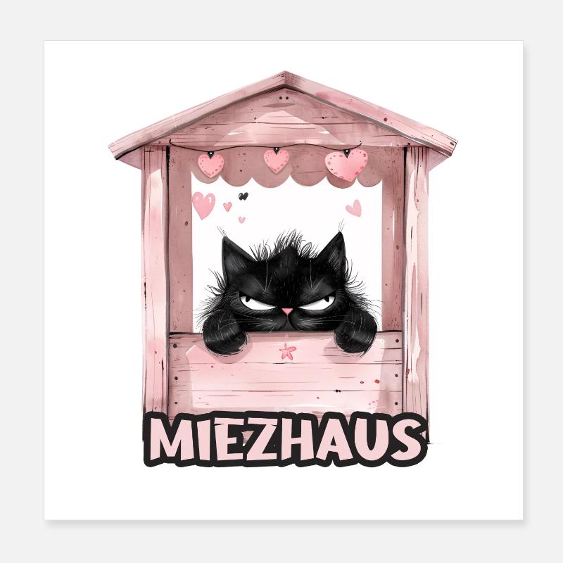 Chat agacé dans son chaton drôle drôle Poster 20 x 20 cm