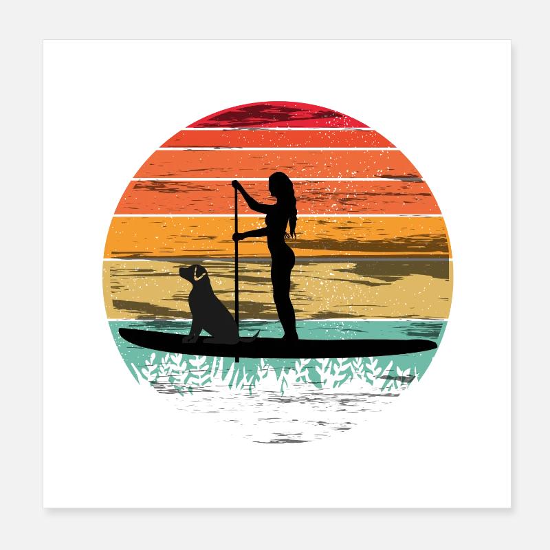Paddleboarding with dog - Paddleboarding Tee Poster 20x20 cm