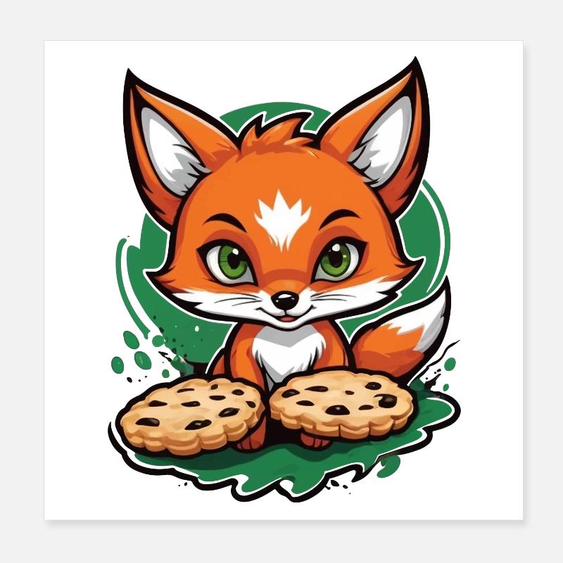 Gâteries au chocolat Foxy Poster 20 x 20 cm