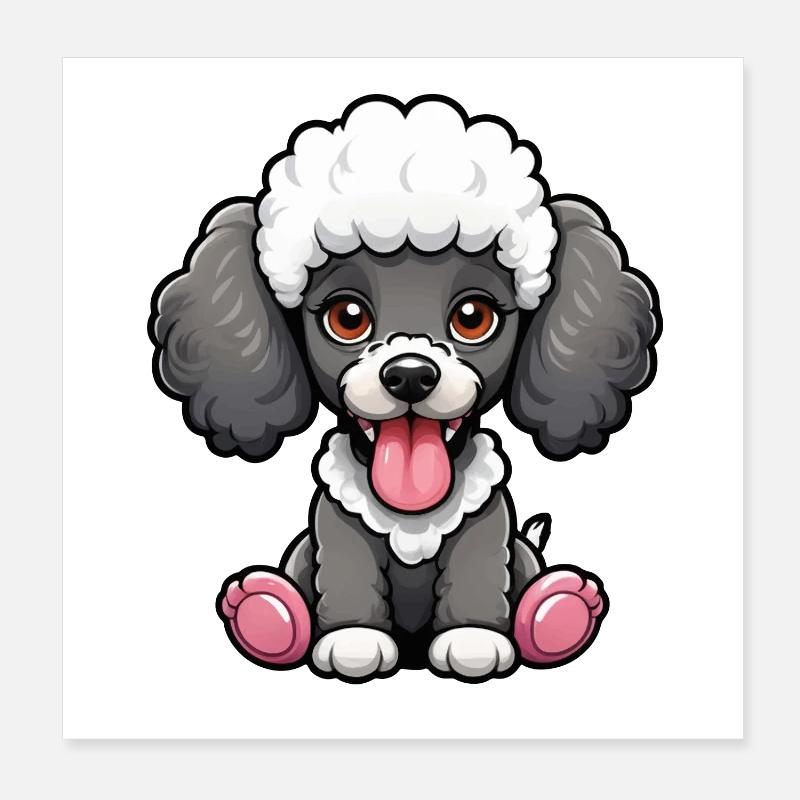 Sweet B&W Poodle Poster 20x20 cm