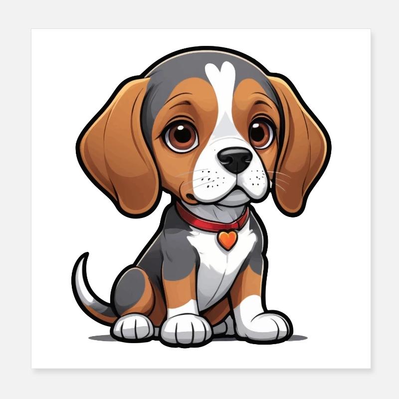 Beagle Love Pup Poster 20x20 cm