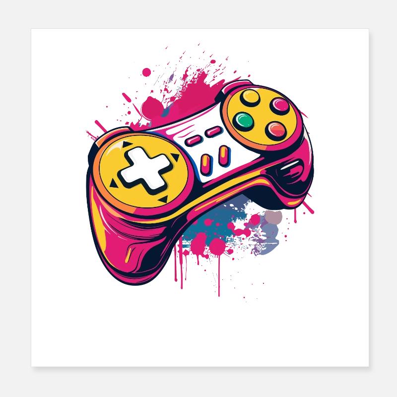 Gaming Controllers Poster 8" x 8" (20x20 cm)