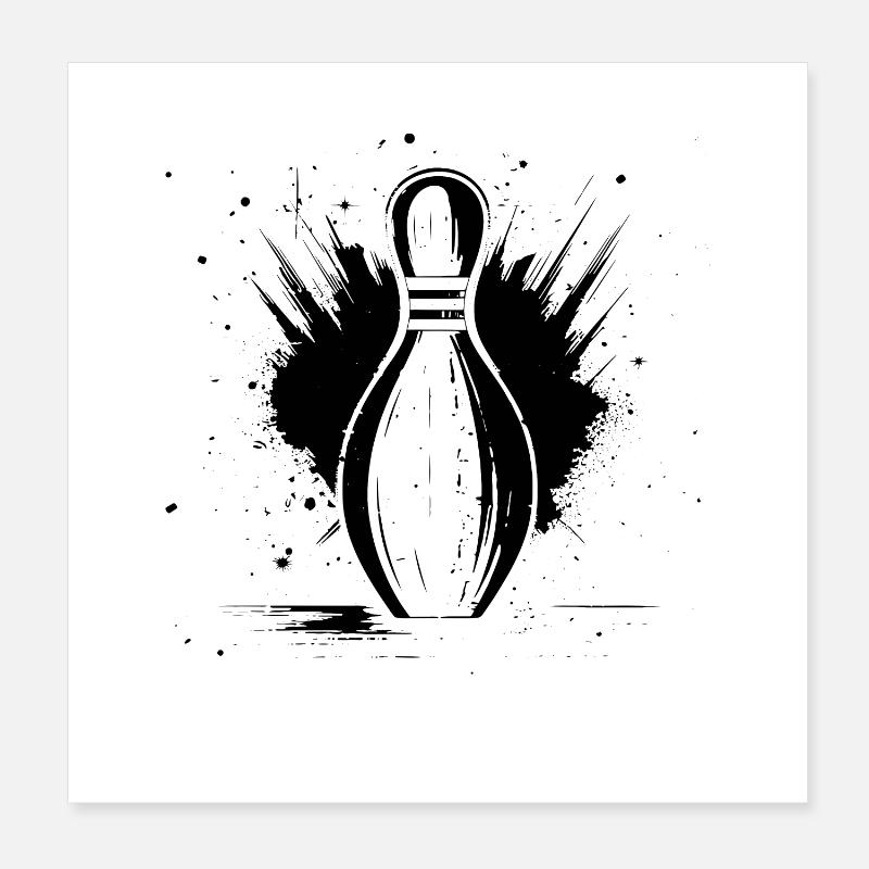 Quilles de bowling Poster 20 x 20 cm