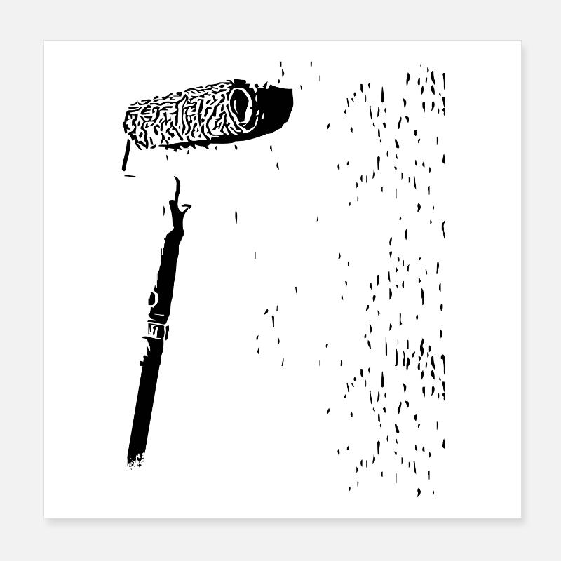 Malerrolle - Malerwalze Poster 20x20 cm