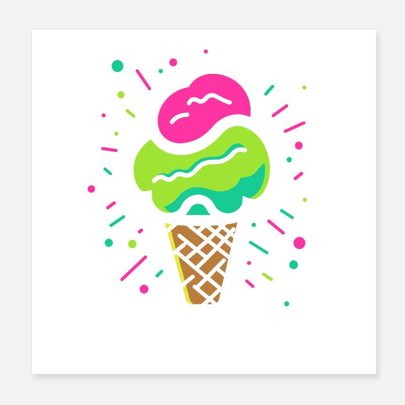 Eiswaffel Comic Look Poster 20x20 cm