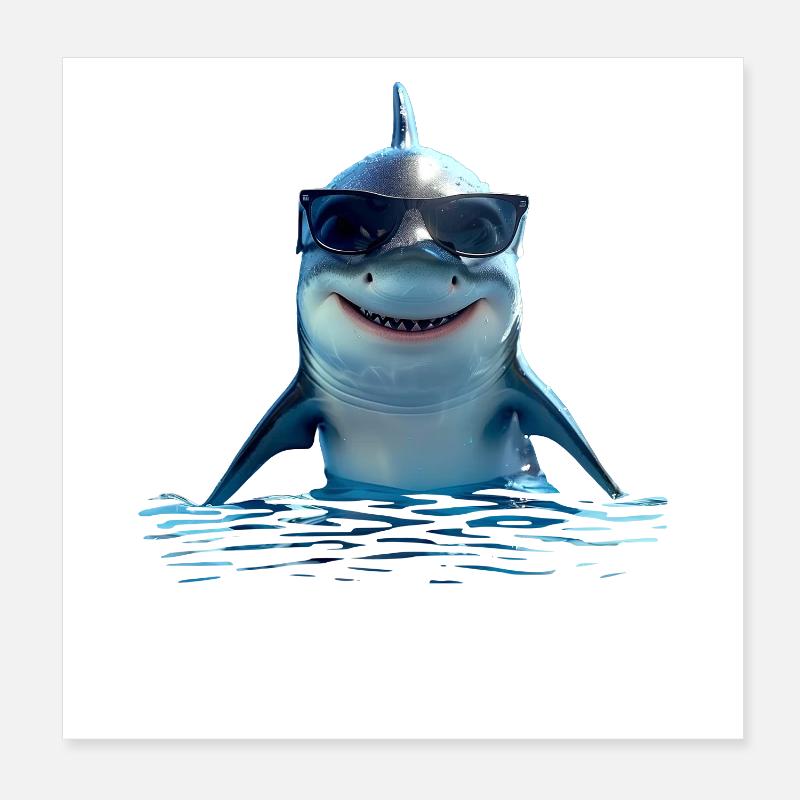 Requin Requin Requin Tigre Requin Requin Gris Grand Requin Blanc Poster 20 x 20 cm