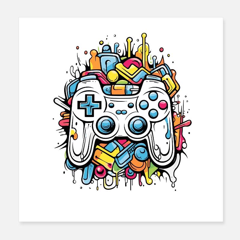 Game Controllers Poster 8" x 8" (20x20 cm)