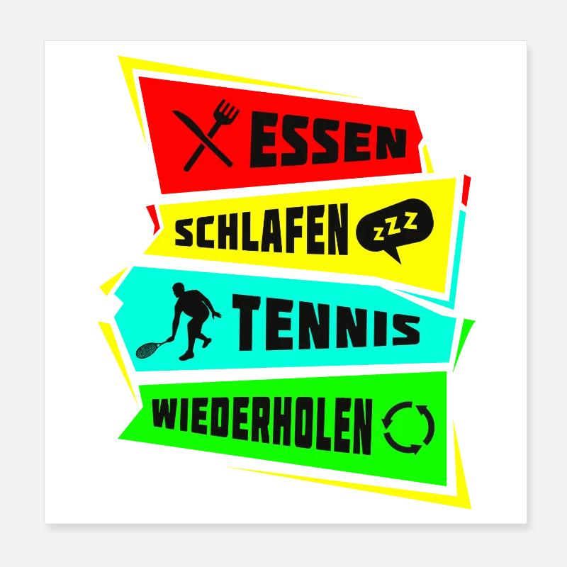 Manger dormir répéter le tennis Poster 20 x 20 cm