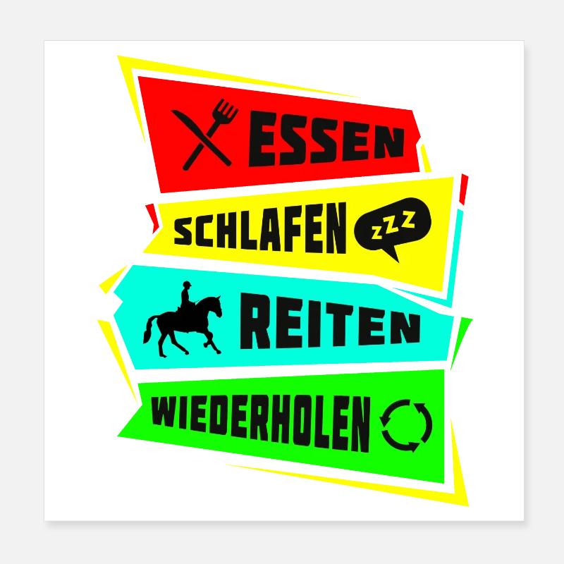 Eat, sleep, ride, repeat Poster 8" x 8" (20x20 cm)