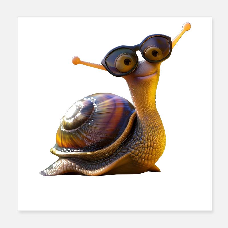 Snail Vineyard Snail Shell Snails Poster 8" x 8" (20x20 cm)