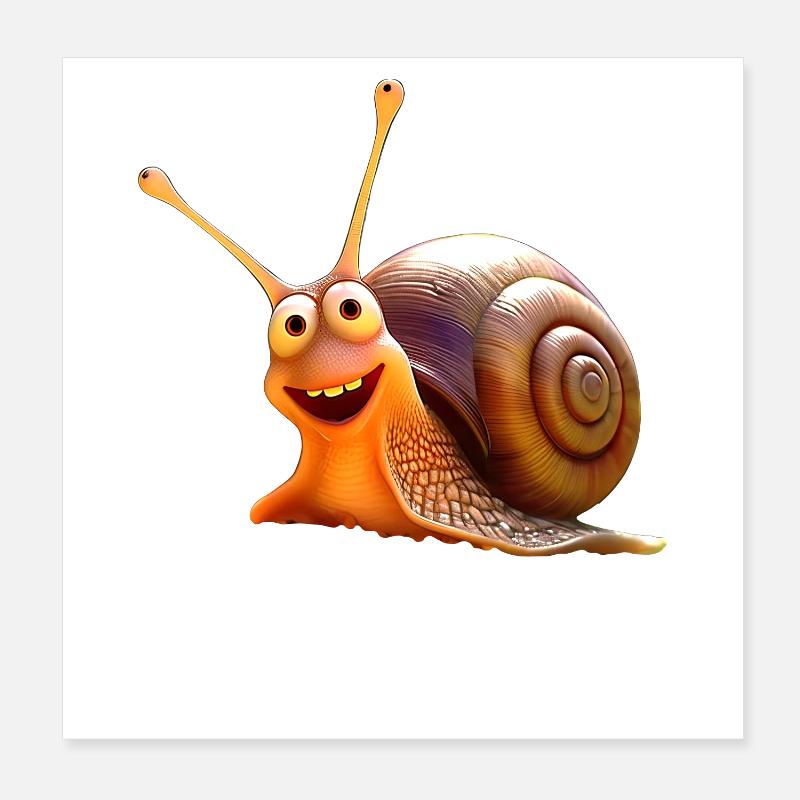 Snail Vineyard Snail Shell Snails Poster 8" x 8" (20x20 cm)