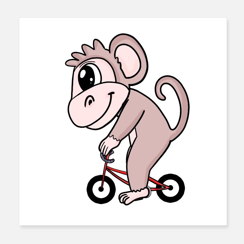 Vélo de singe Poster 20 x 20 cm