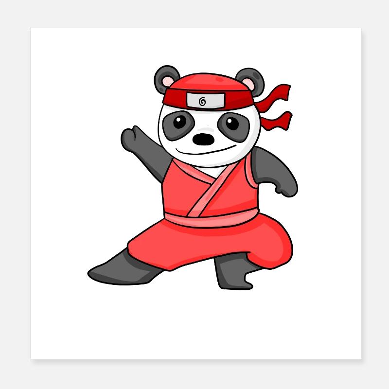 Ninja Panda Poster 20x20 cm