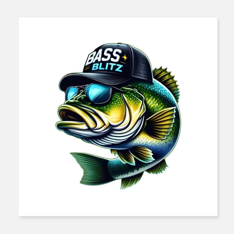 Gestreifter Barsch Blitz Poster 20x20 cm