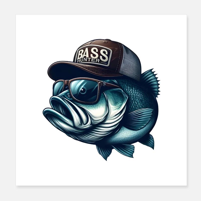 Gestreifter Barschjäger Poster 20x20 cm