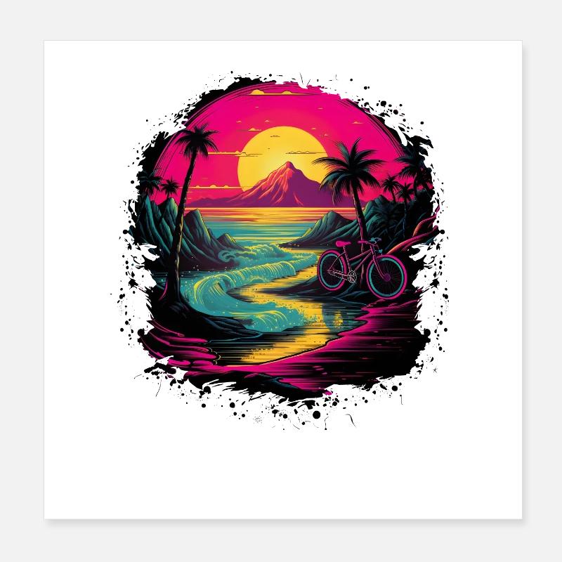 90er Radfahrer Poster 20x20 cm