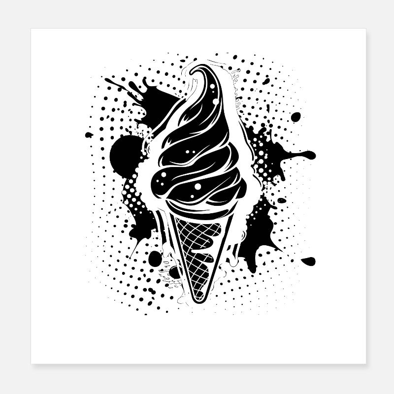 Cornet de crème glacée Poster 20 x 20 cm