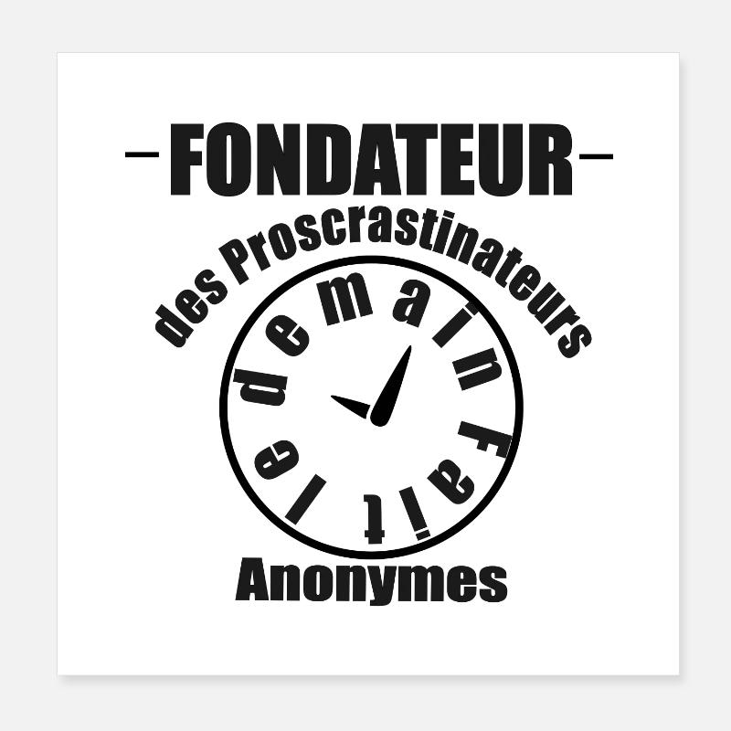 Procrastinateur Poster 20 x 20 cm