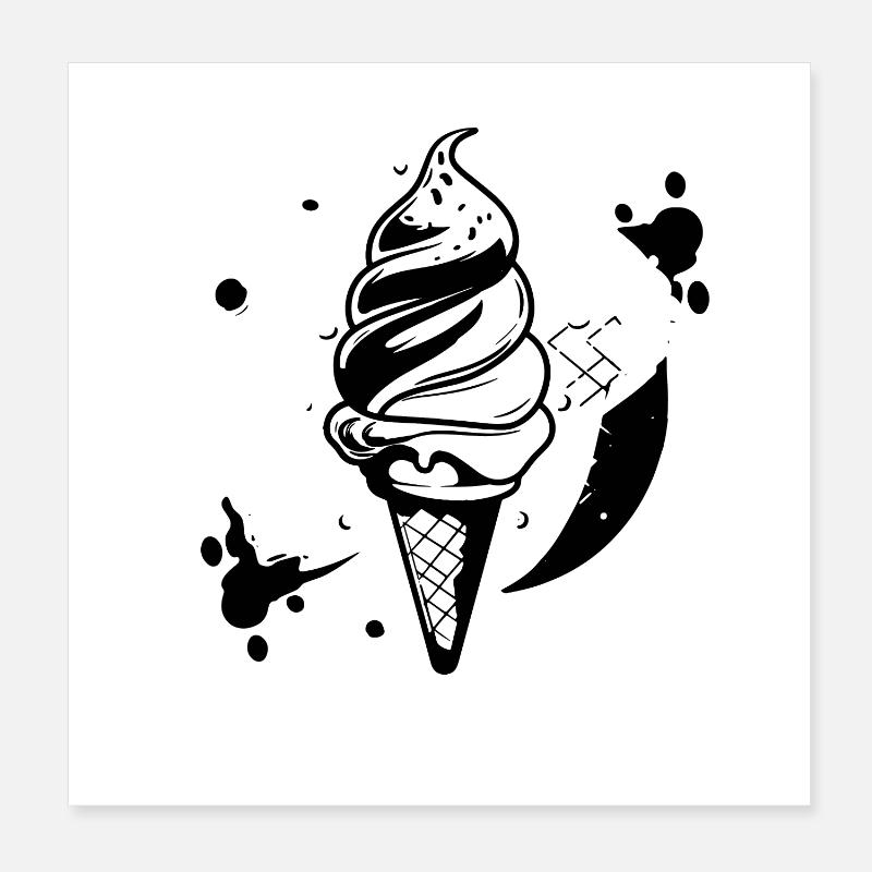 Eiscreme Grafik Poster 20x20 cm