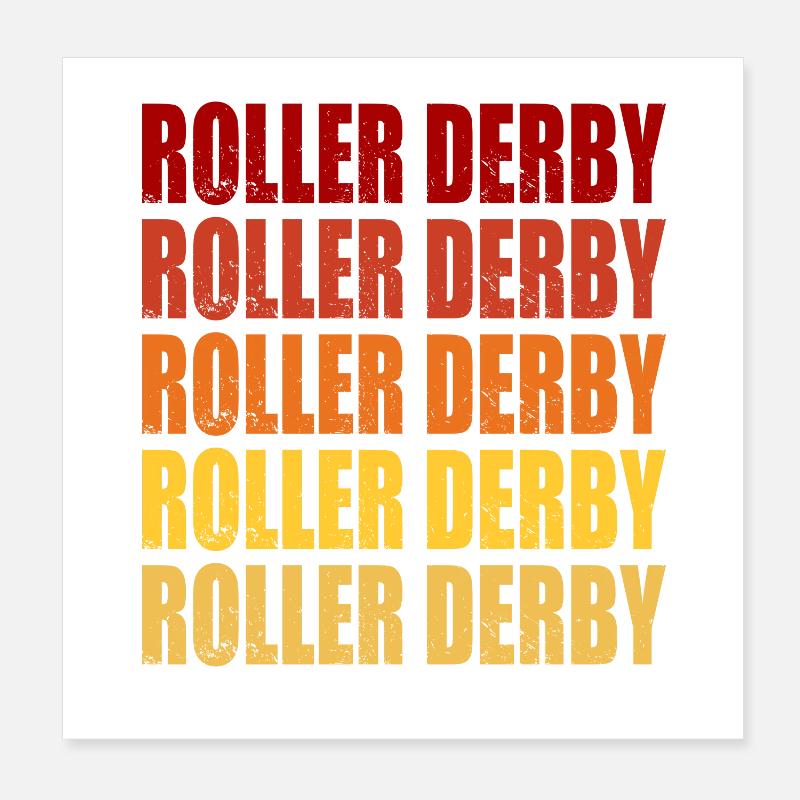 Roller Derby Rétro Vintage Graphique Poster 20 x 20 cm