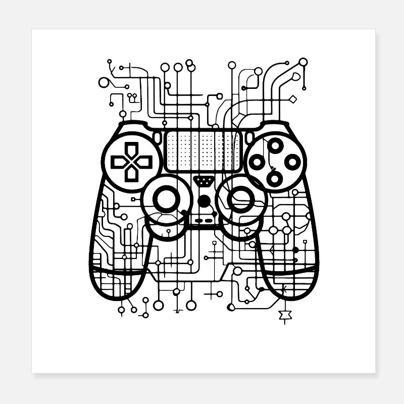 Game Controllers Poster 8" x 8" (20x20 cm)