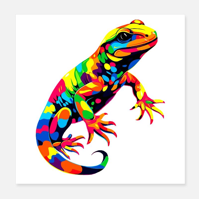 Salamanders, newts, tailed amphibians, fire salamanders Poster 8" x 8" (20x20 cm)