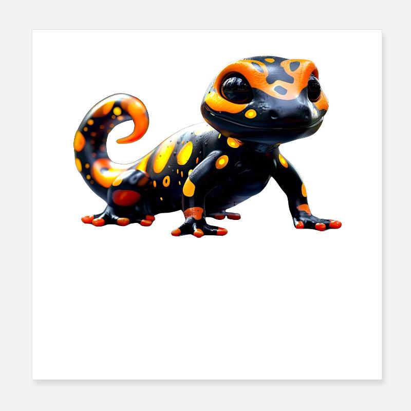 Salamanders, newts, tailed amphibians, fire salamanders Poster 8" x 8" (20x20 cm)