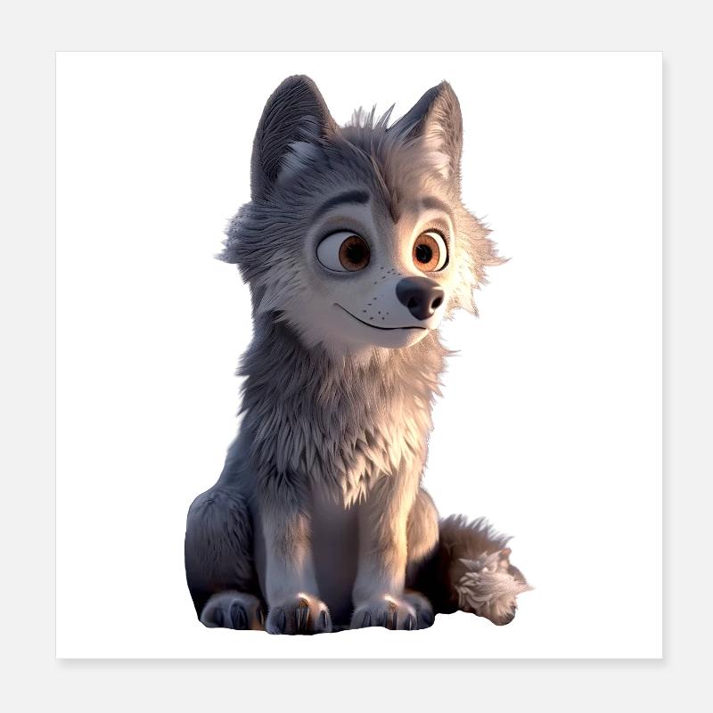 Wolf Motif Wolves Wolf Pack Wolfhound Cute Wolf Poster 8" x 8" (20x20 cm)