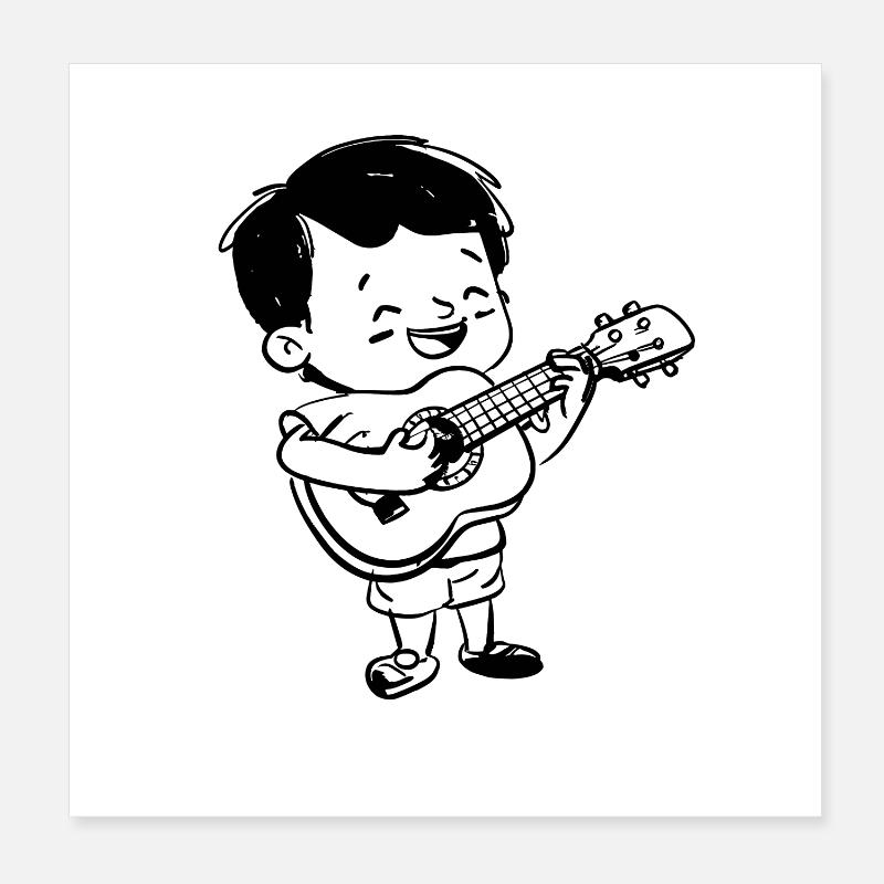 Kleiner Ukulelist Poster 20x20 cm
