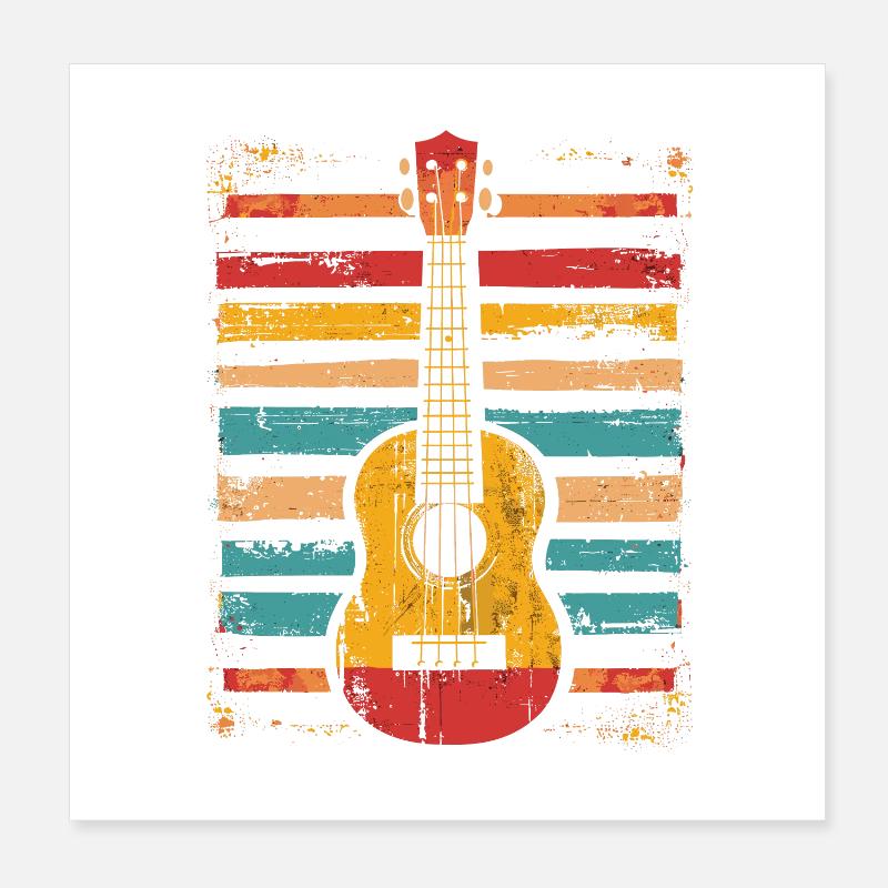 Ukulele Grafik Poster 20x20 cm