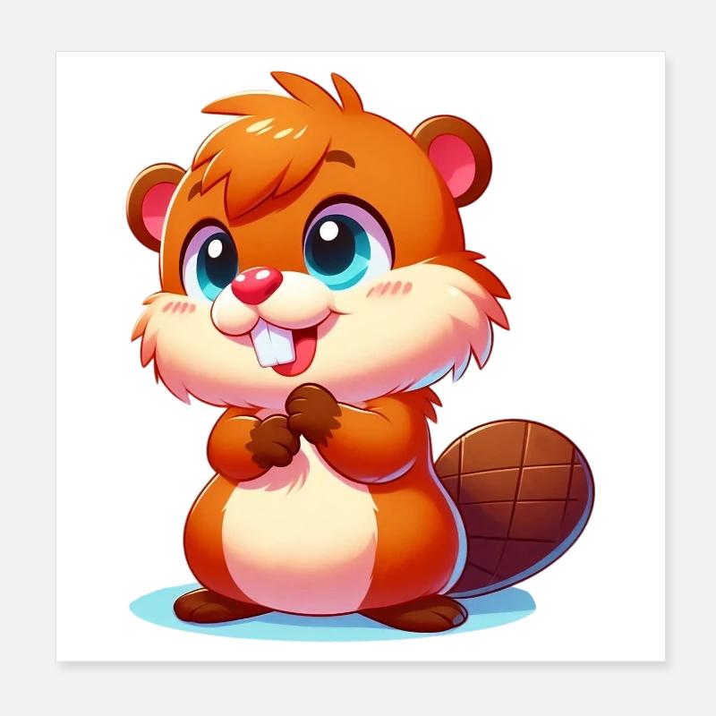 Castor Poster 20 x 20 cm