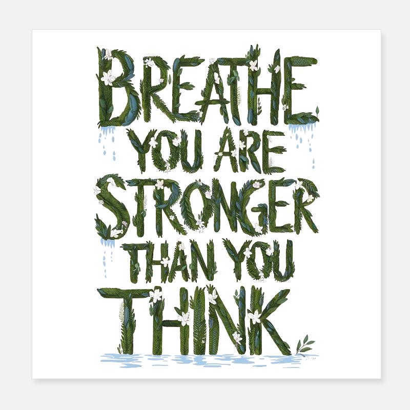 Inspiration naturelle Texte de motivation Poster 20 x 20 cm