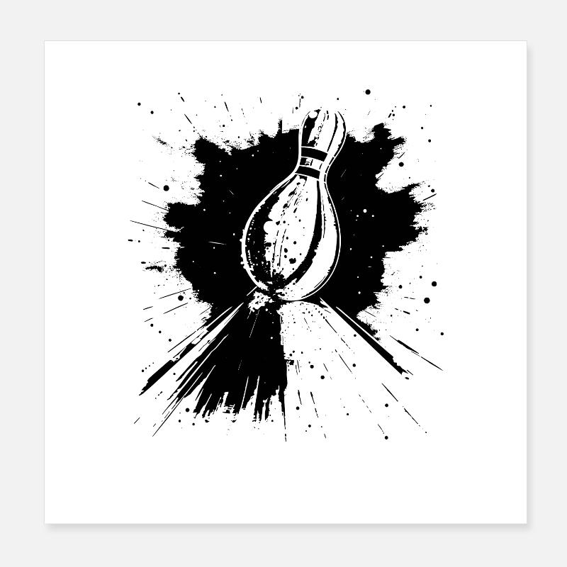 Bowling Drawing Poster 8" x 8" (20x20 cm)