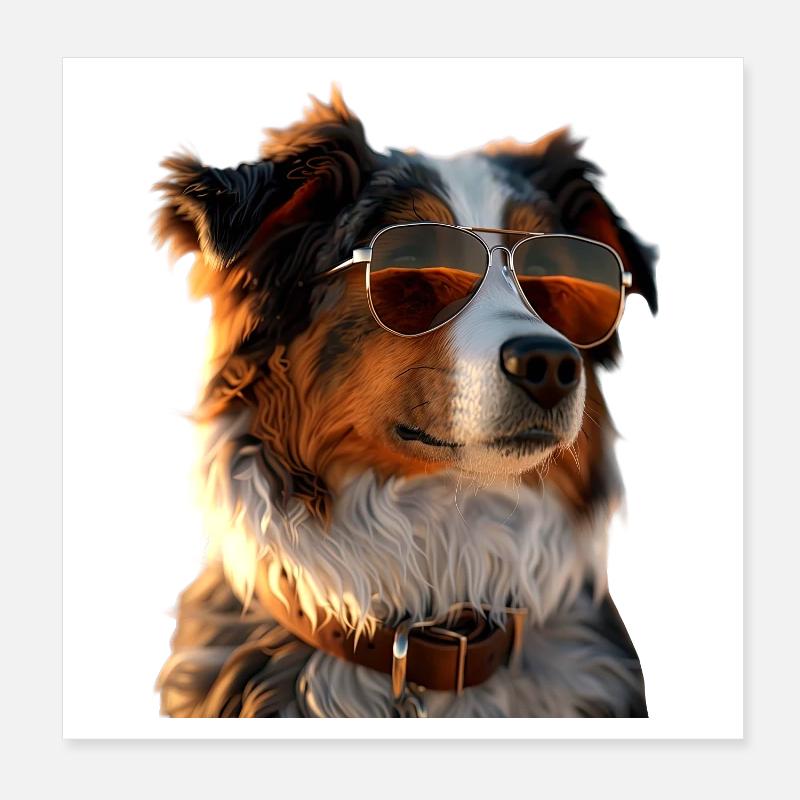 Australian Shepherd Hunde Liebhaber Süßer Aussie Poster 20x20 cm