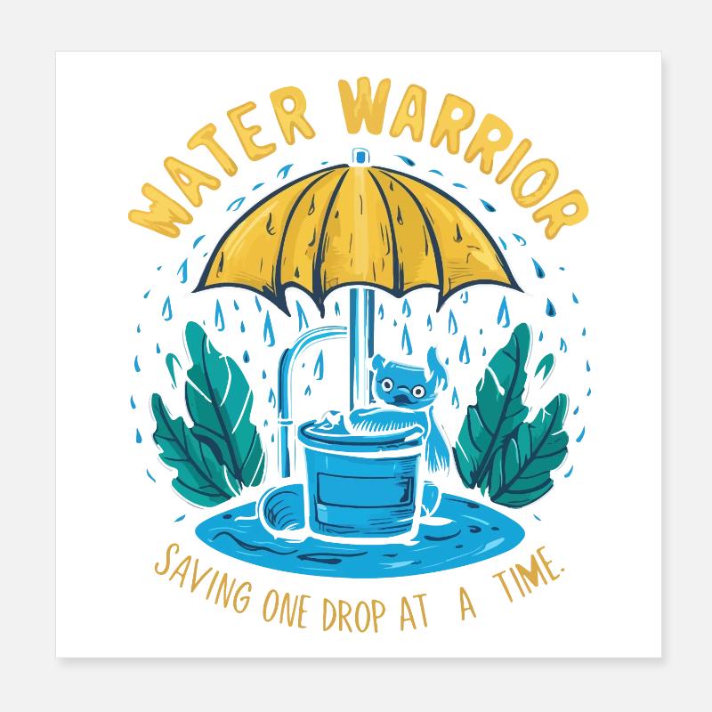 Water Warrior Drop Hero Poster 8" x 8" (20x20 cm)