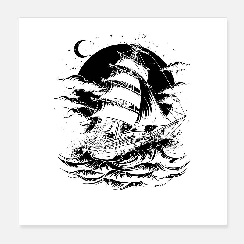 Voilier Poster 20 x 20 cm