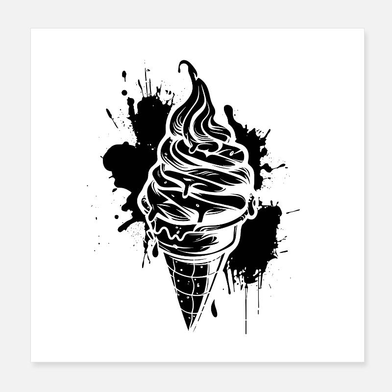 Cornet de crème glacée glace molle Poster 20 x 20 cm
