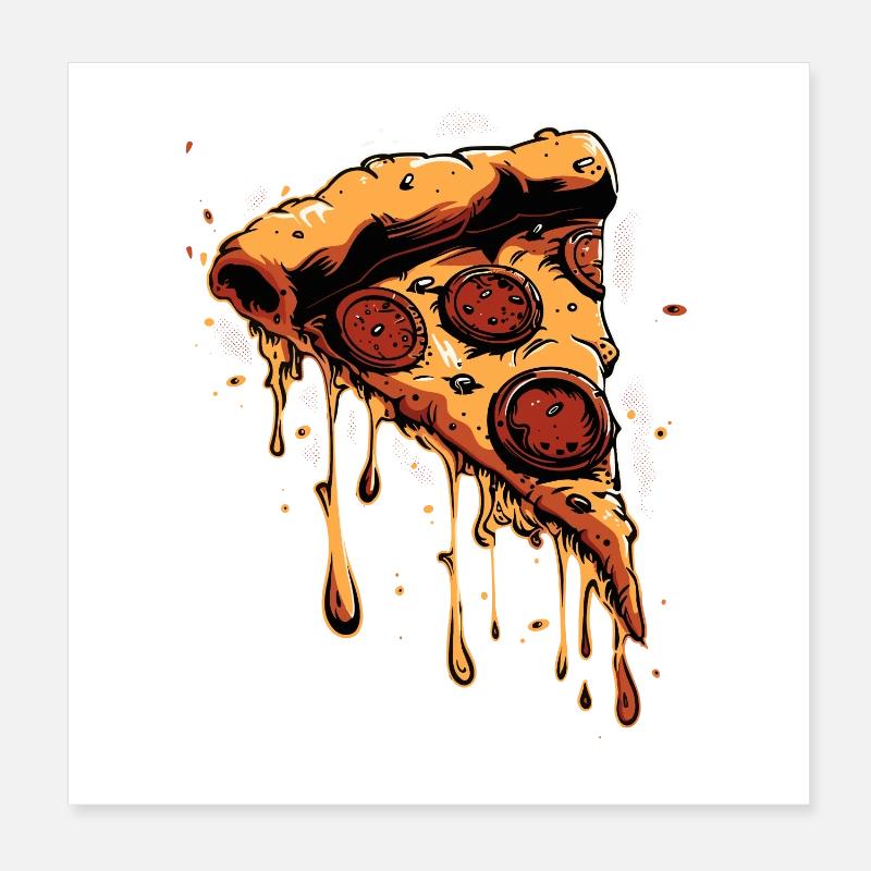 Pizza Slice Graphic Poster 8" x 8" (20x20 cm)