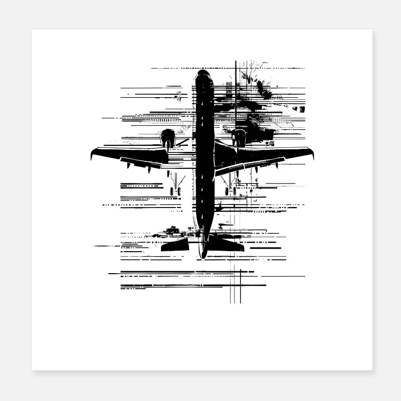 Flugzeug Poster 20x20 cm
