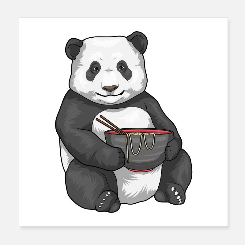 Cuisine de ramen de chef panda Poster 20 x 20 cm