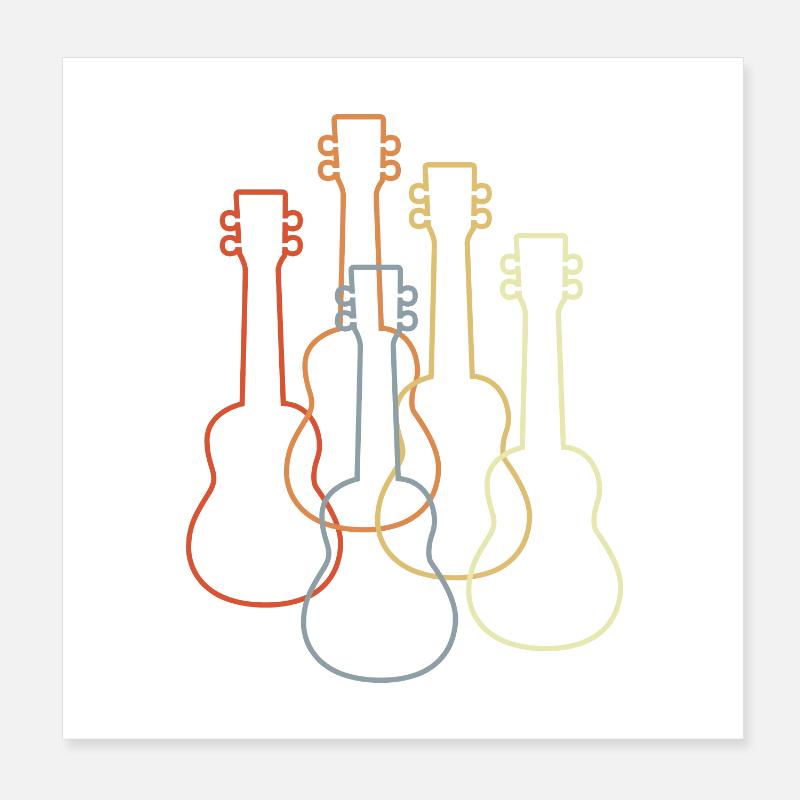Vintage Ukulelen Poster 20x20 cm